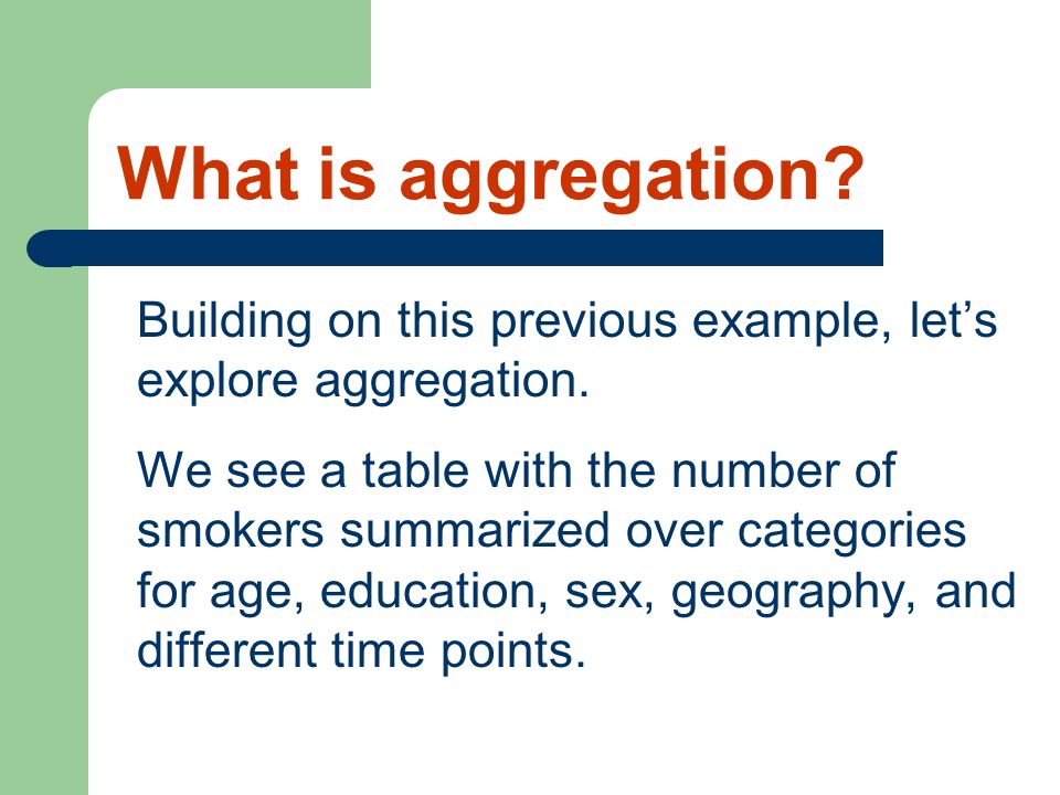 What does aggregate mean deals